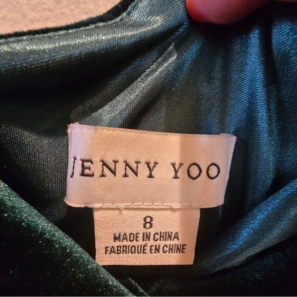 Jenny Yoo Cybill Velvet Dress Emerald Green NWT SIZE 6 - Picture 9 of 9